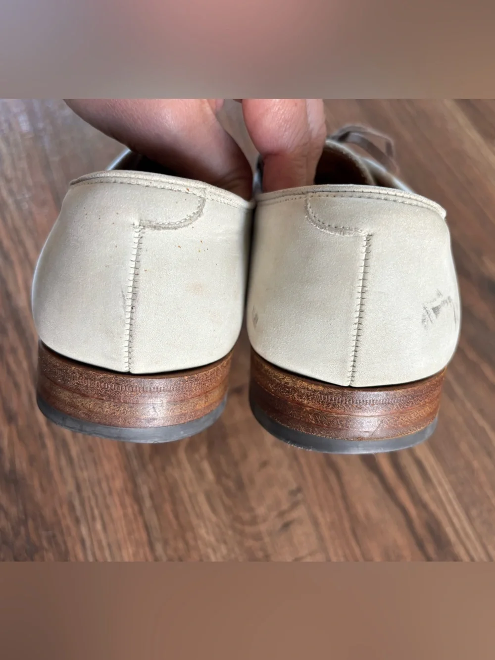 CHEANEY for EDIFICE Made in England White Buck Derby Shoes 7.5